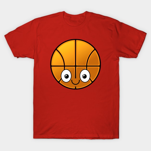 Smiling Basketball T-Shirt by RD Doodles